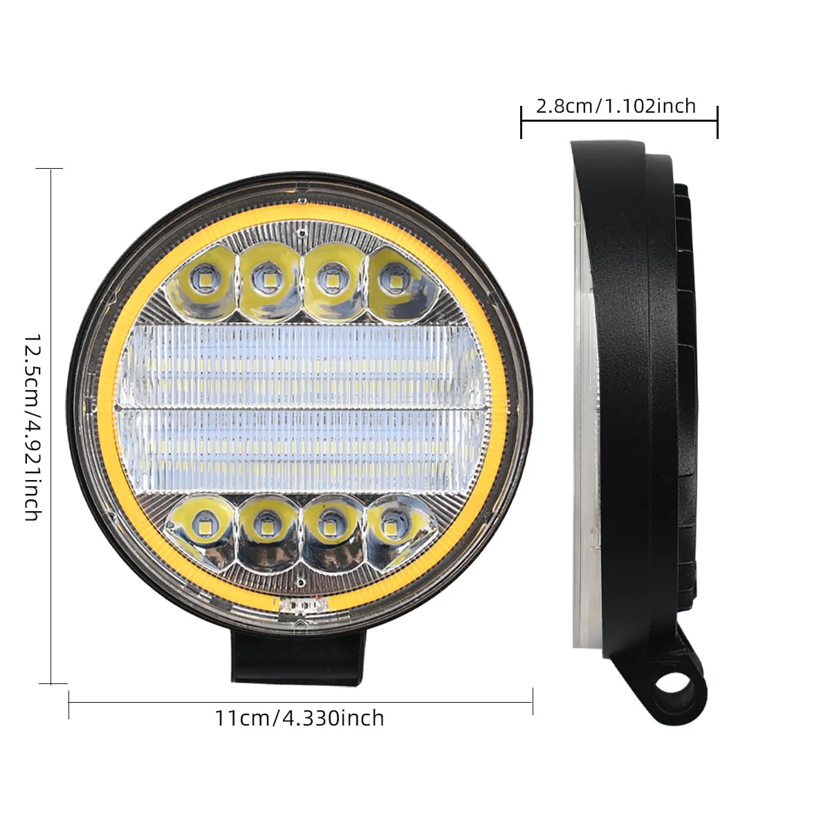 4-Inch 72W LED Round Spot Work Light Combo Flood Driving Amber Fog Lamp For Truck SUV 4WD 4x4 led bar offroad ATV Jeep Tractor