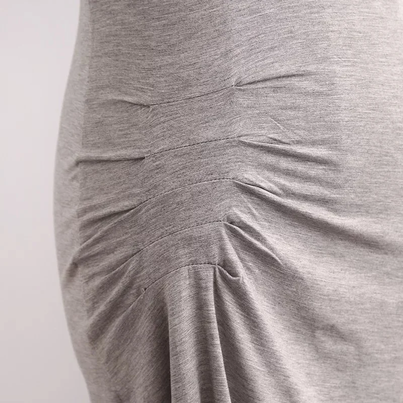 กระโปรงทรงเอวสูงสไตล์อเมริกันย้อนยุค จับจีบ แต่งผ่าด้านข้าง สีพื้นเรียบง่าย สไตล์สตรีท ดีไซน์ทันสมัย