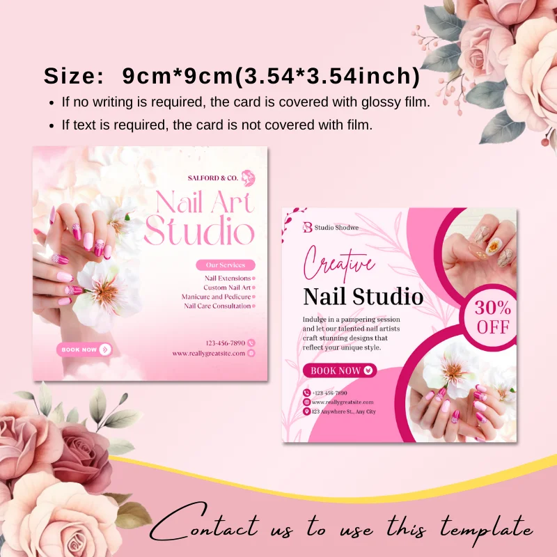 DsgnTouch Nail Tech Flyer for Booking Appointments Leaflet page Nail Deal Flyer For Promo Glossy Film Square leaflet