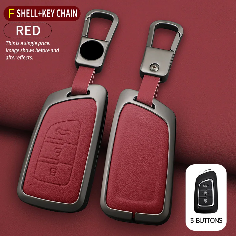 Zinc alloy + leather Car Key Case Cover Fob for DongFeng DFM 580 370 S560 AX7 AX5 AX4 AX3 MX5 Auto Accessories Protector