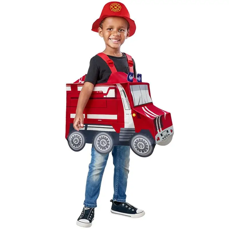 Disfraz de Bombero para Niños de Halloween, Ropa de Juego para el Día del Niño en Jardín de Infancia, Disfraz de Camión de Bomberos para Cosplay