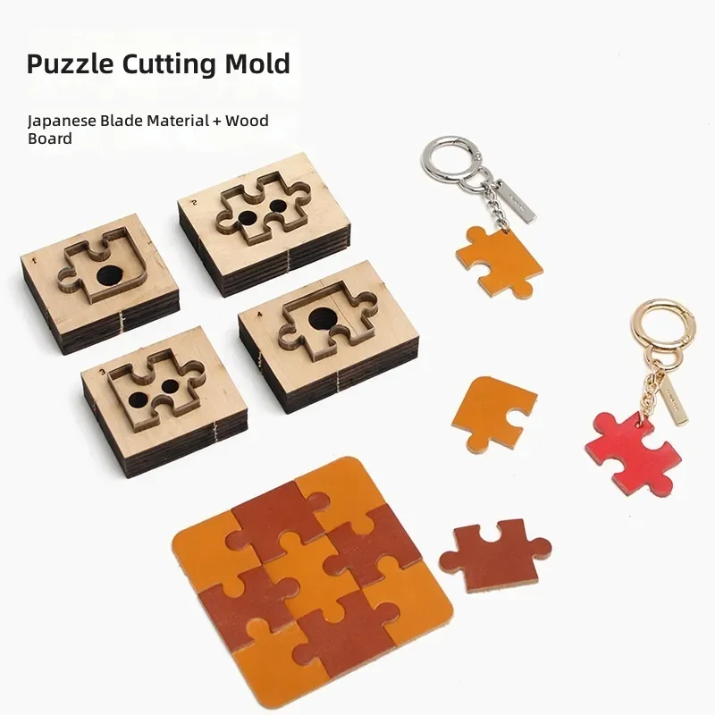 for Puzzle Knife Mold 4 Pcs Set Japanese Steel Wooden Board Double Sided Cutting Endless Cycle Splicing Jigsaw Tool
