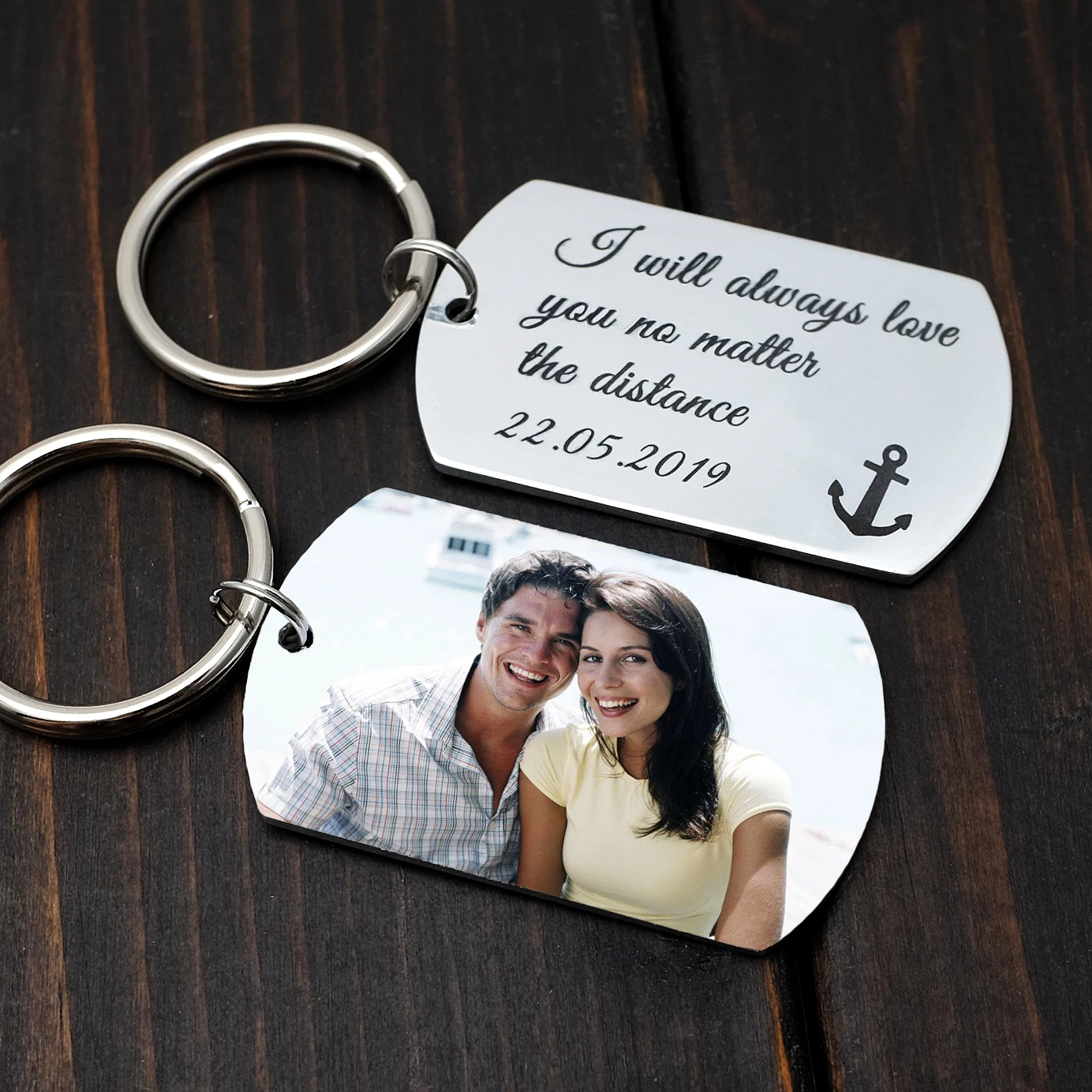 Personalized Photo Keychain Picture Keyring Personalized Picture Keepsake Dogtag Keychain Gift For Him Boyfriend Gift