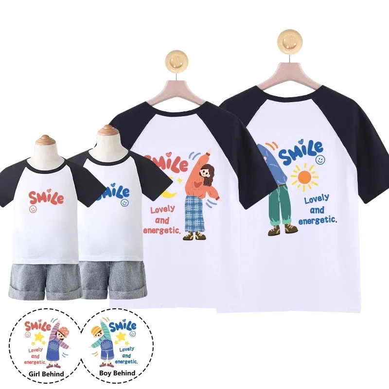 Father Mother Daughter Son Kids Clothes Baby Outfits Fashion Cartoon T-shirt Summer Mom Dad and Me Family Look Matching Outfits