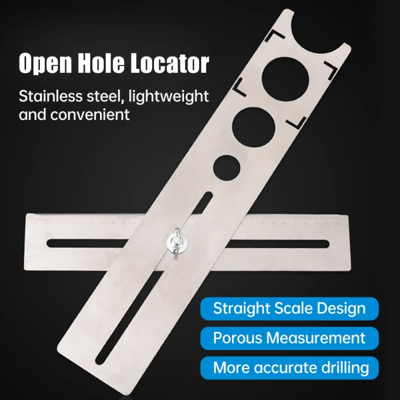 Stainless Steel Tile Hole Opener Locator Marking Hole Punching Positioning Ruler Ceramic Marble Glass Floor Drilling Hole Tools