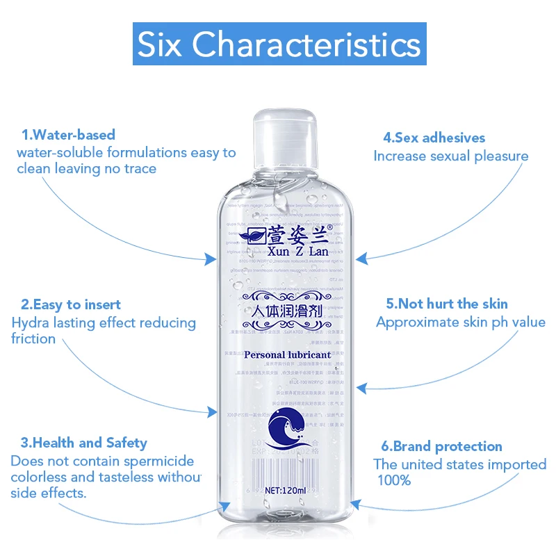 120ml Water Based Sexual Lube for Women Adult Gay Lubricant Anal Sex Toys Pussy Gel Vagina Grease Couples Massage Body Oil view 3