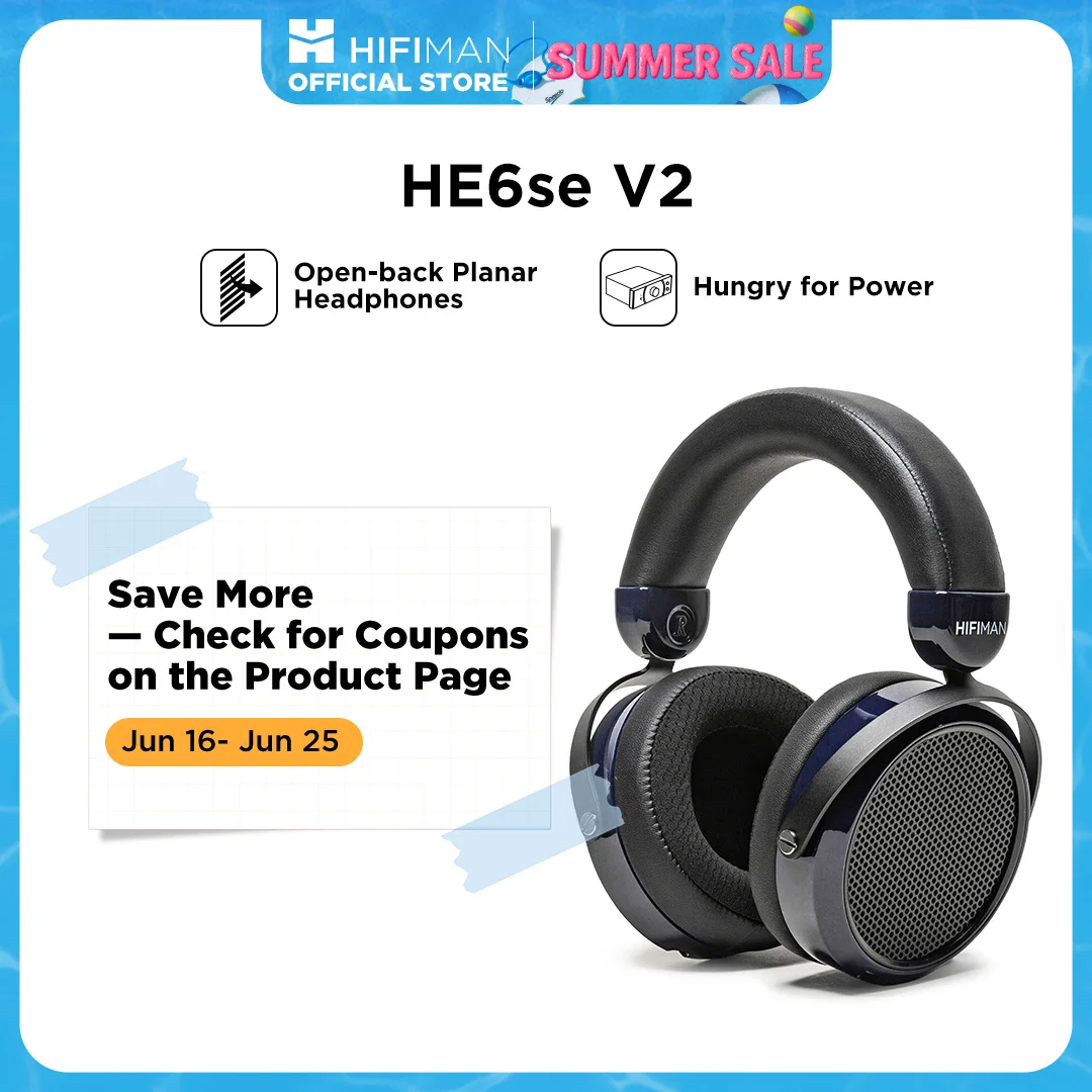 HIFIMAN HE6se Full-Size Over Ear Planar Magnetic Audiophile Headphones