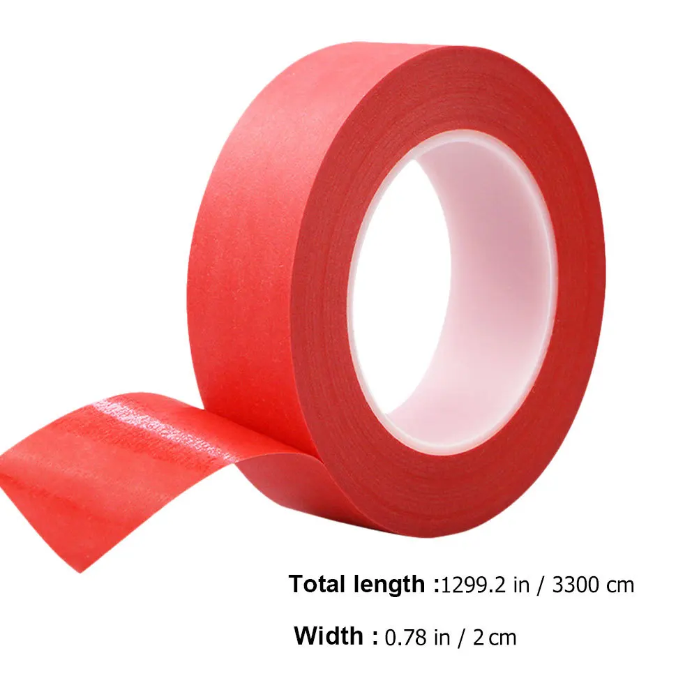 1 قطعة 33 متر الأحمر اخفاء مقاومة درجات الحرارة العالية لطلاء الحرف Diy بها بنفسك ورق فني الشريط الملونة الحرفية الشريط الرسامين أداة