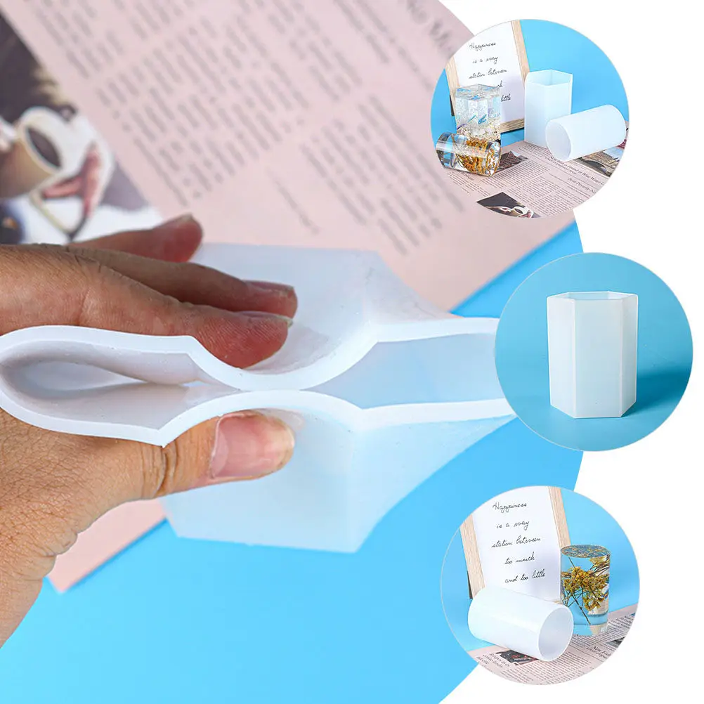 

Набор из 4 штук: Гибкие многоразовые силиконовые формы-шестигранники для изготовления ароматизированных поделок и декораций (для рукоделия)