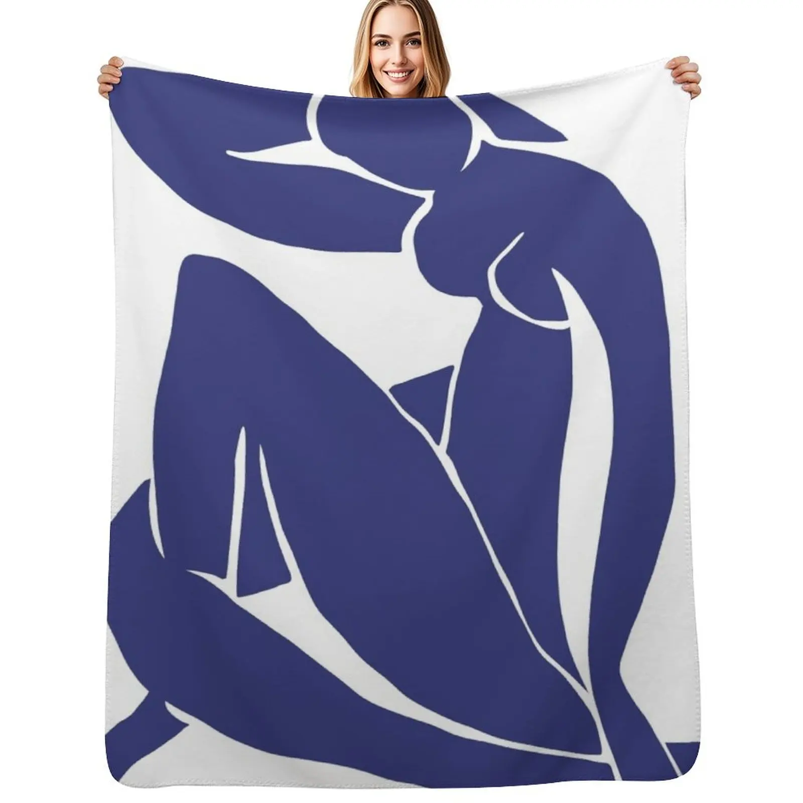 

Matisse Cut Out Figure #2 Blue Throw Blanket Sofa Throw Multi-Purpose Tourist For Baby Blankets
