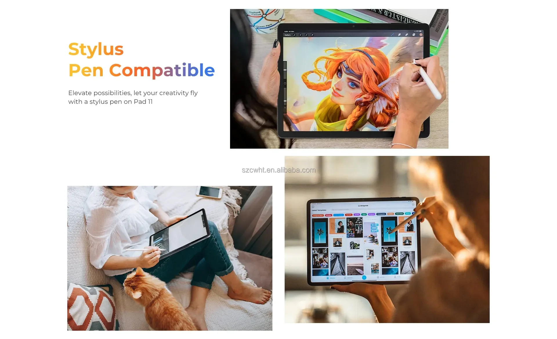 Wifi 4g telefone lte android 14 tablet 10.95 polegadas ram 6gb rom 128gb android tablet educação de negócios tablet pc