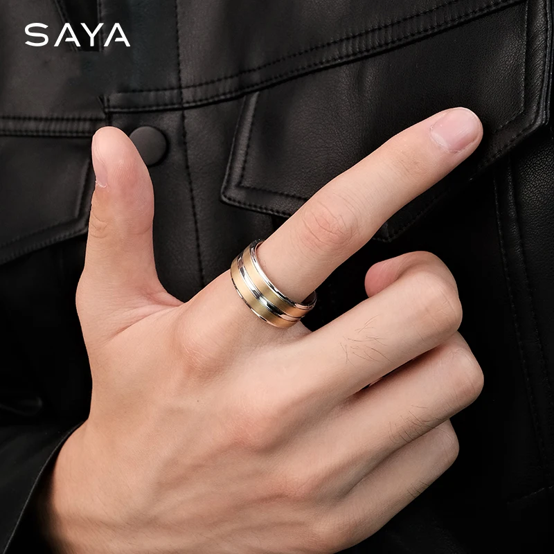 Rings For Men 8mm Silvery Fashion Golden Male Jewelry,Engraving