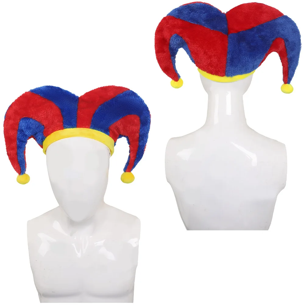 Pomni-Sombrero de felpa de invierno para adultos, Cosplay de payaso mágico, accesorios de disfraces de TV de dibujos animados, accesorios de fantasía