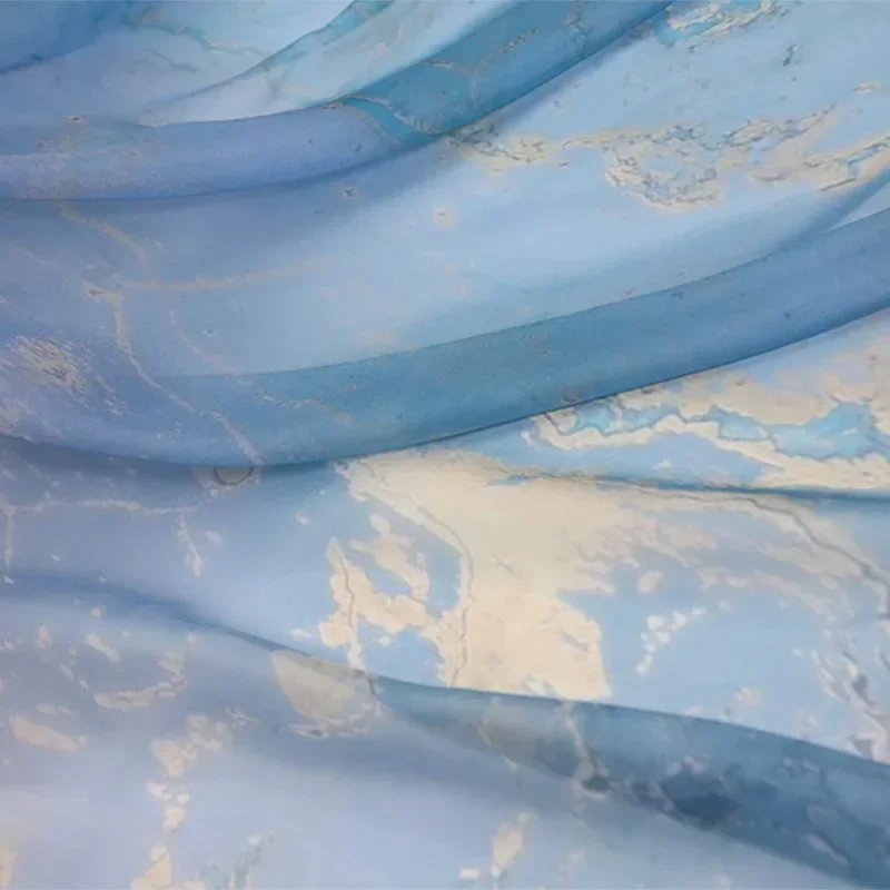 Tela de gasa con gradiente de cielo estrellado, disfraces de sueño estrellado DIY, artesanía de costura de vestido, Material hecho a mano Hanfu de