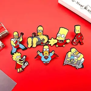 7pcs The Simpsons Enamel Pins Classic Anime Cute Funny Cartoon Brooch Diy Insignia para ropa y accesorios de mochila 8 Mejores Pin de Simpson de ventas - №7