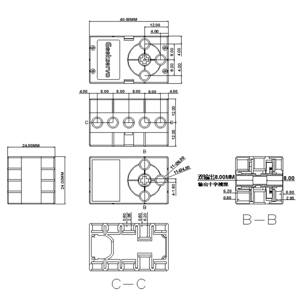 360 °   Parti dei modelli telecomandati del servomotore grigio da 2 kg per Geekservo Geek Servo Micro:bit Raspberry Pi