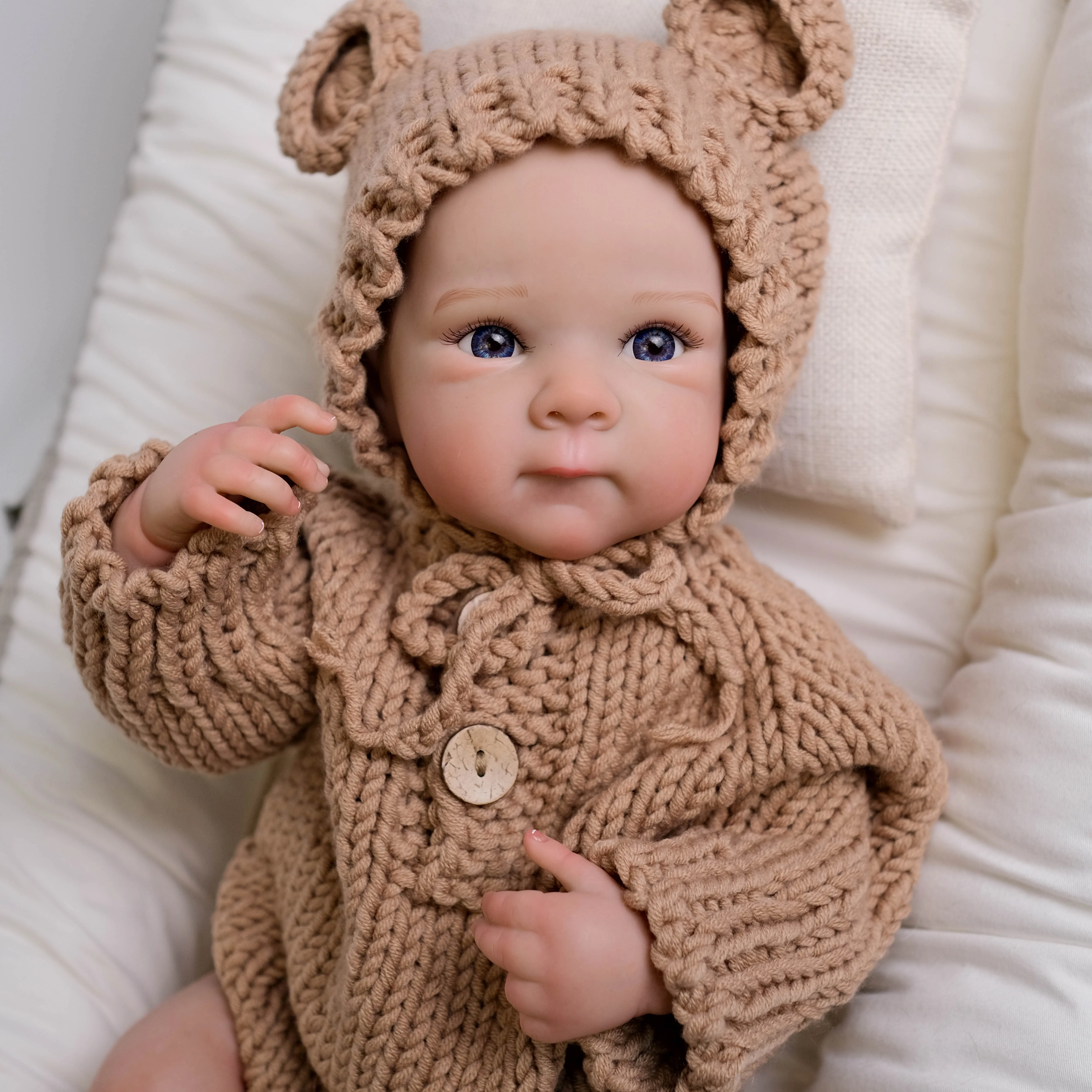 NPK 18 inch levensechte full body bettie reborn baby pasgeboren knuffel met 3D huid hand getrokken haar meerdere lagen schilderen