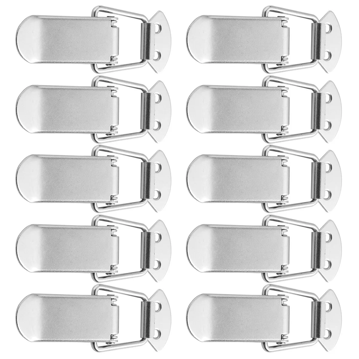 10Pcs Stainless Steel Toggle Latch Anti-Corrosion Spring Loaded Catch Clamp for Toolbox Drawer Case Chest Cabinet Lock