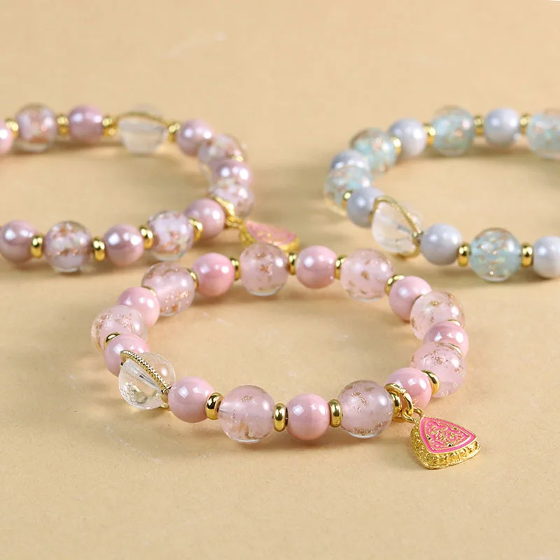 Incense Ash Porcelain Bracelet Light Luxury Glazed Buddha Beads Engraving Heart Sutra Cultural and Creative Jewelry Hand String