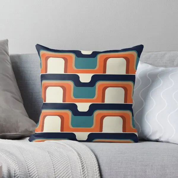 

Mid Century Modern Meets 1970S Orange Printing Throw Pillow Cover Waist Home Comfort Cushion Hotel Pillows not include One Side