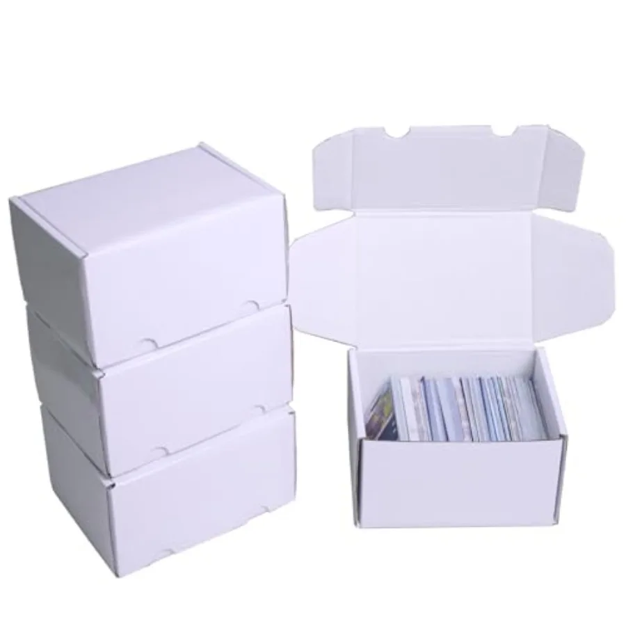 

4 Pack 350 Small Card Storage Boxes, Heavy Duty Cardboard Game Card Organizer with Dividers for TCG, MTG, Sports and Trading Ca