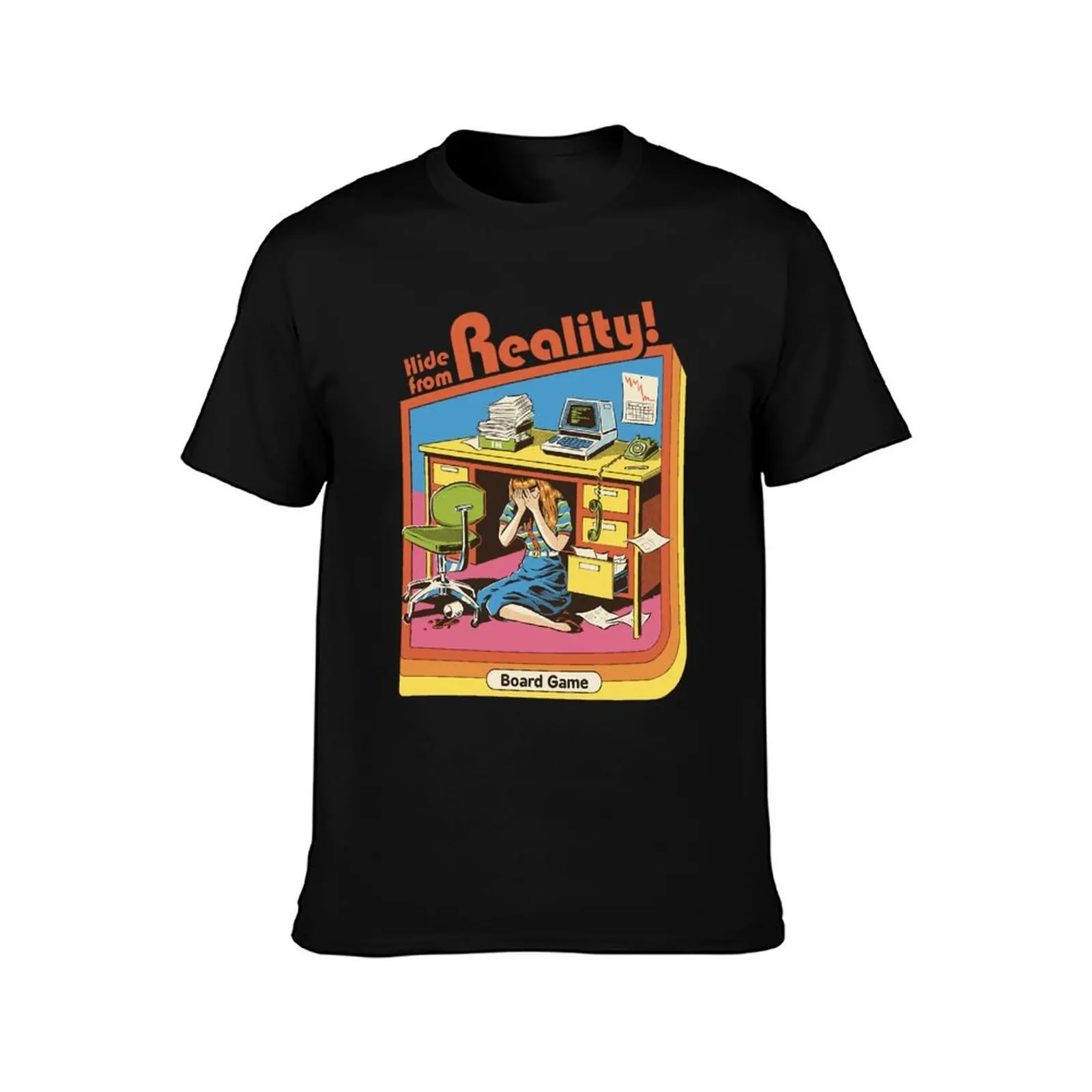 Hide From Reality T-Shirt Stylish Print Short Sleeve Tee T-Shirt