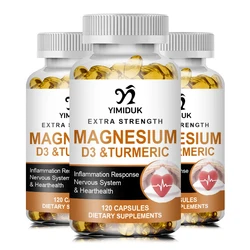 Magnesium & Vitamin D3 Capsule with Turmeric Support The Nervous System and Heart Health Blood Pressure Improved Joint Health