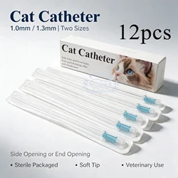 12PCS/Box Pet Feline Cat Urinary Catheter Urethral Obstruction Relief Flushing Indwelling No Probe Luer Lock Clinic