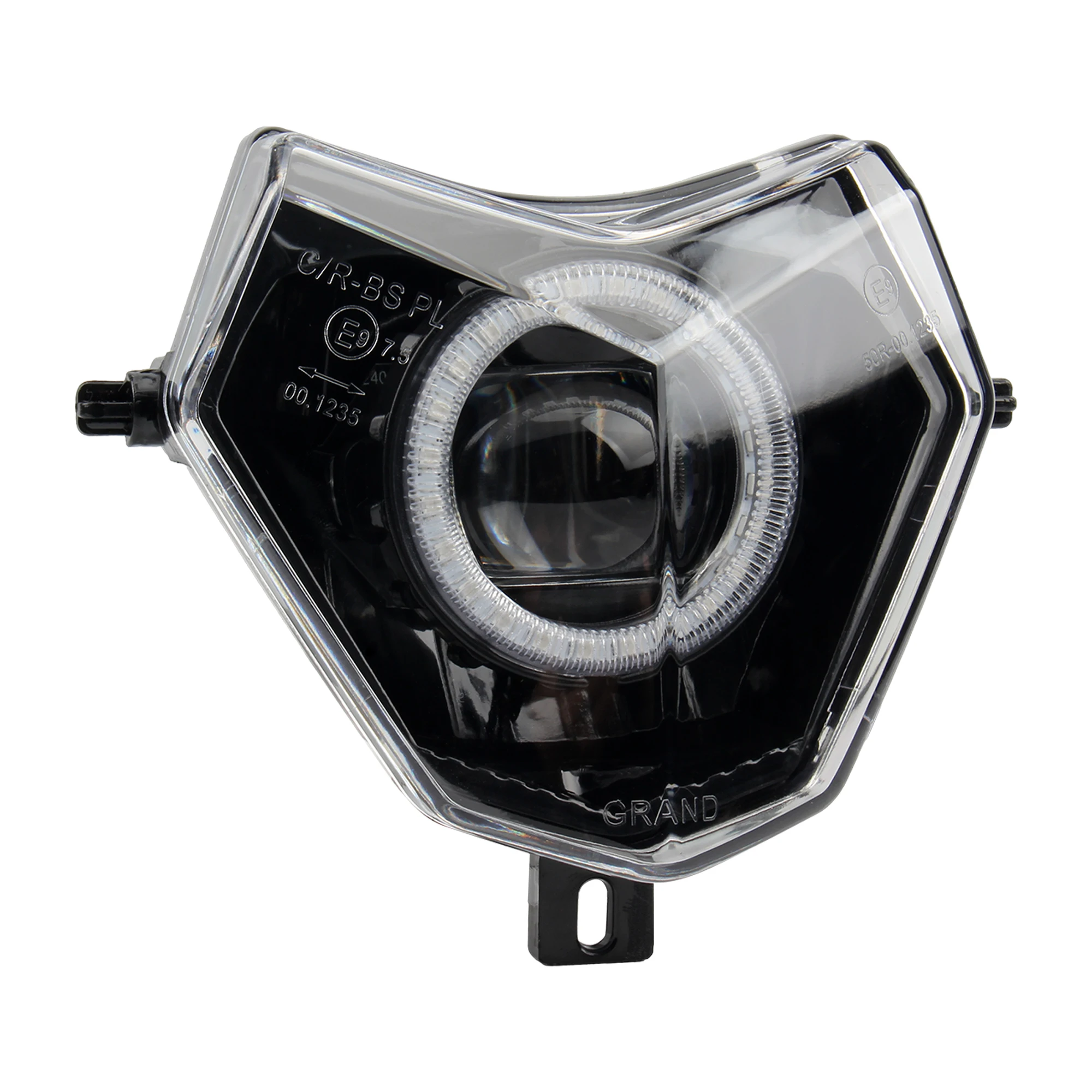 For sherco Motorcycle Headlights LED APP Bluetooth Controlled Aperture Angel Eyes Pit Dirt Bike Motocross Accessories
