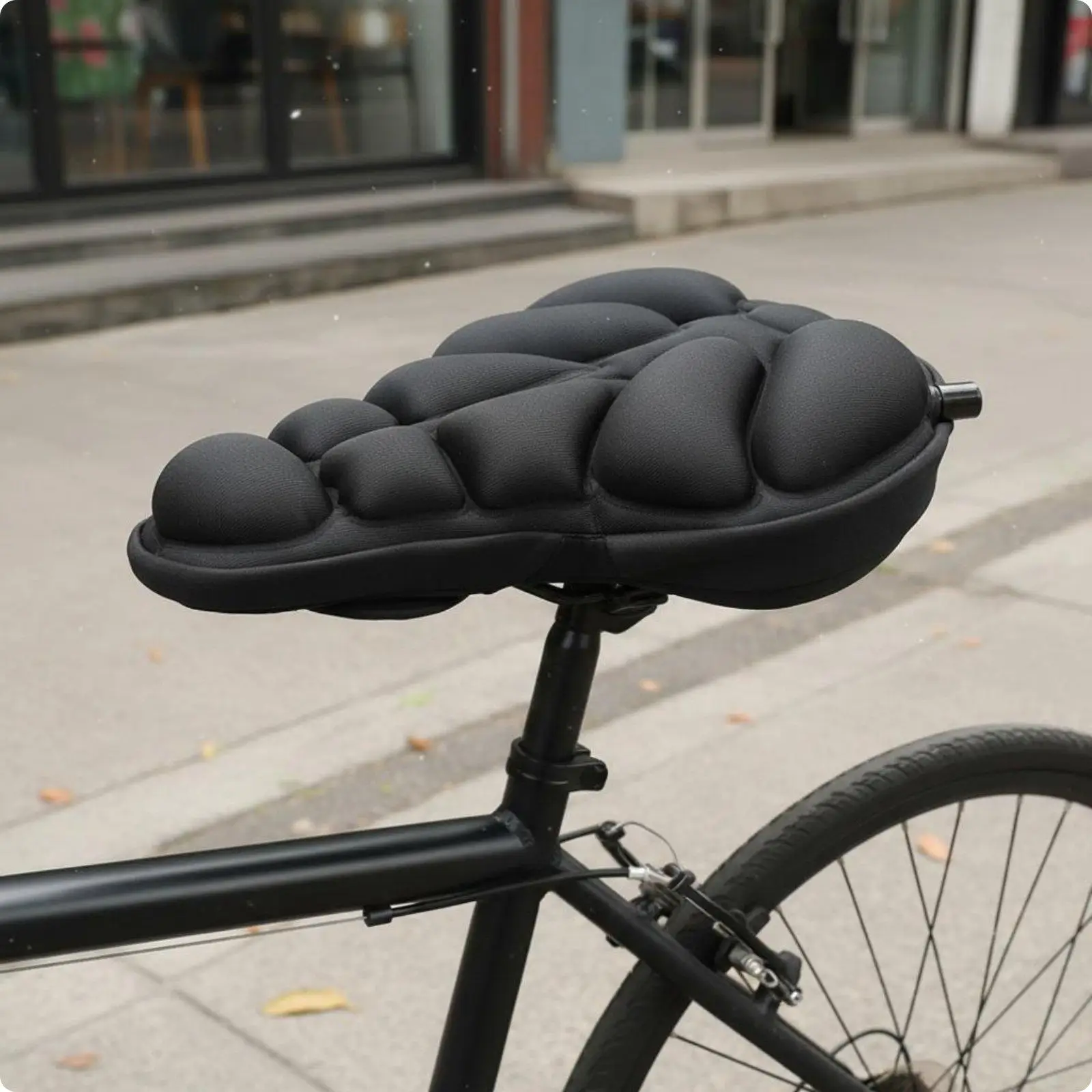 Inflatable Bike Saddle Cover with Breathable Air Pad Comfort Bicycle Seat Cushion for Outdoor Cycling - view 2