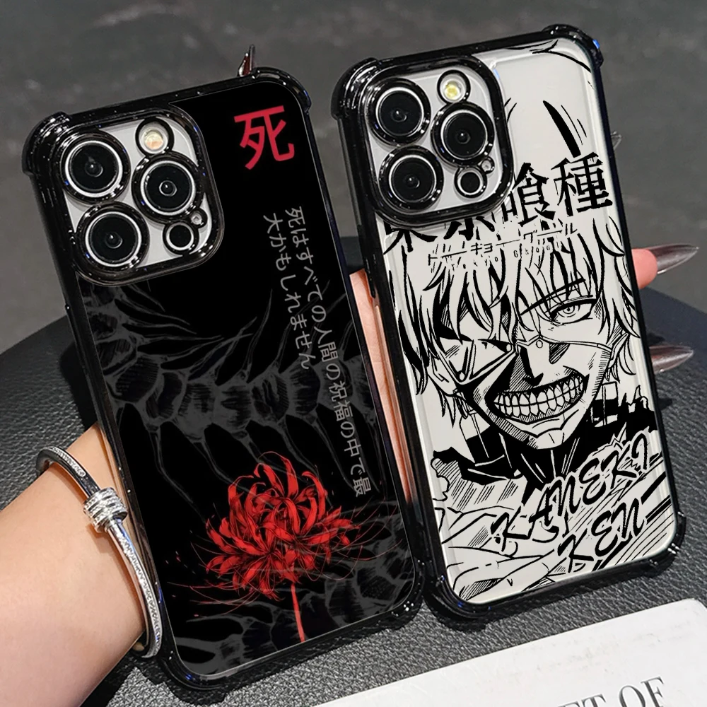 T-Tokyo Ghouls Kaneki Handyhülle für iPhone 18 17 Air 16 16e 15 14 Plus 13 12 11 Pro Max X XR XSMAX Sturzsichere Transparente Hülle
