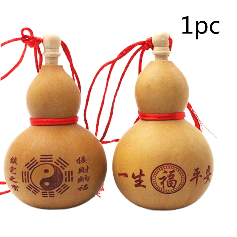 Mini gourde à vin artisanale, Collection d'art naturel, ornement, sculpture traditionnelle chinoise pour le nouvel an chinois,