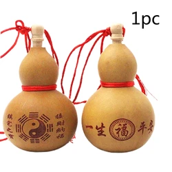 Mini Wine Gourd Crafts Natural Art Collection Ornament Chinese Traditional Carving for Chinese New Year Hanging Drop Shipping