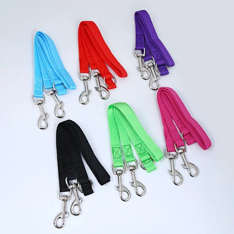 1pcs Double Twin Dual Coupler Dog Leash Two in One Strong Nylon V Shape Pet Dog Leash Colorful Two Ways Pet Dog Leash