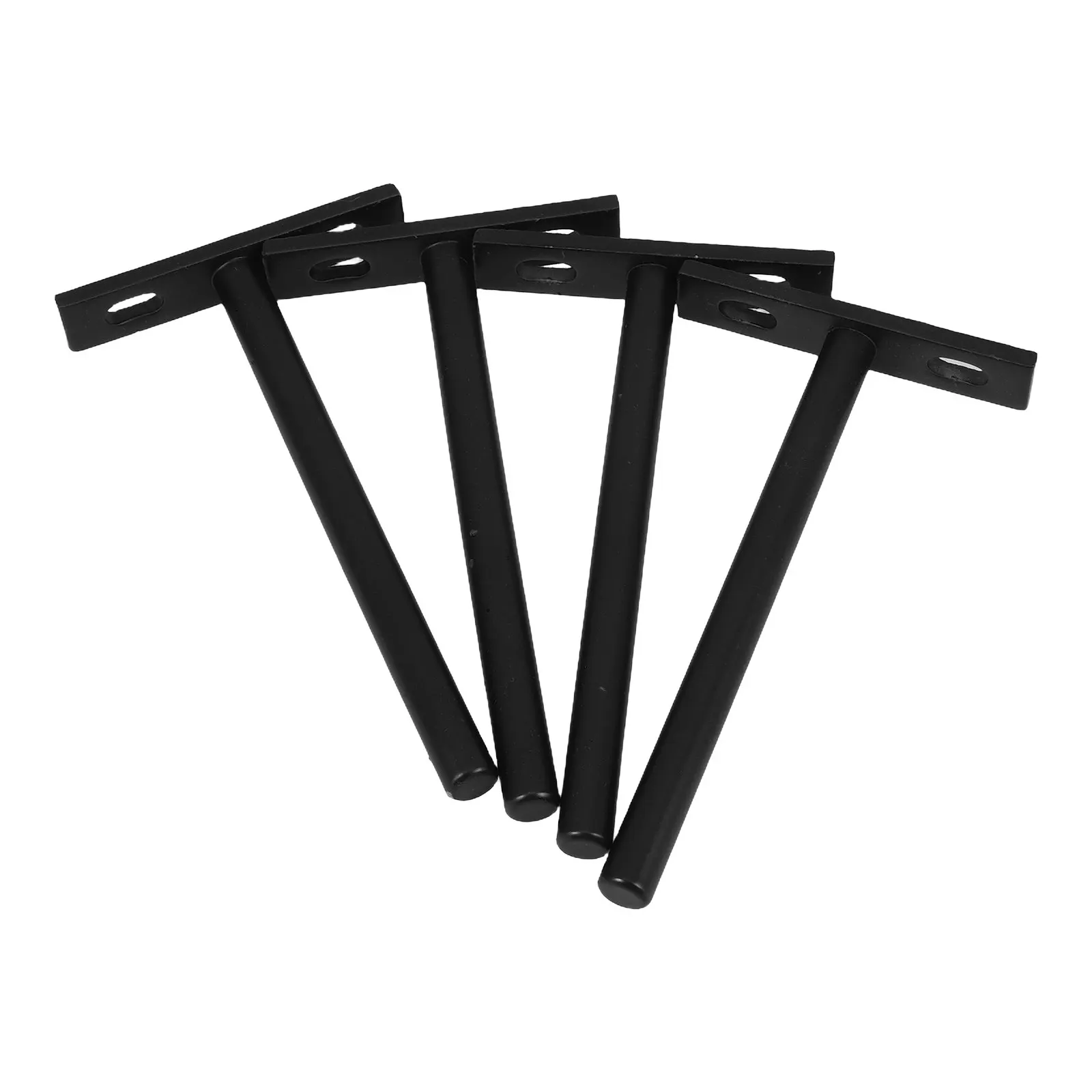 4Pcs Floating Shelf Bracket Industrial Style Heavy Duty Iron Shelf Brackets Matte Black for Wall Mounted Display Storage