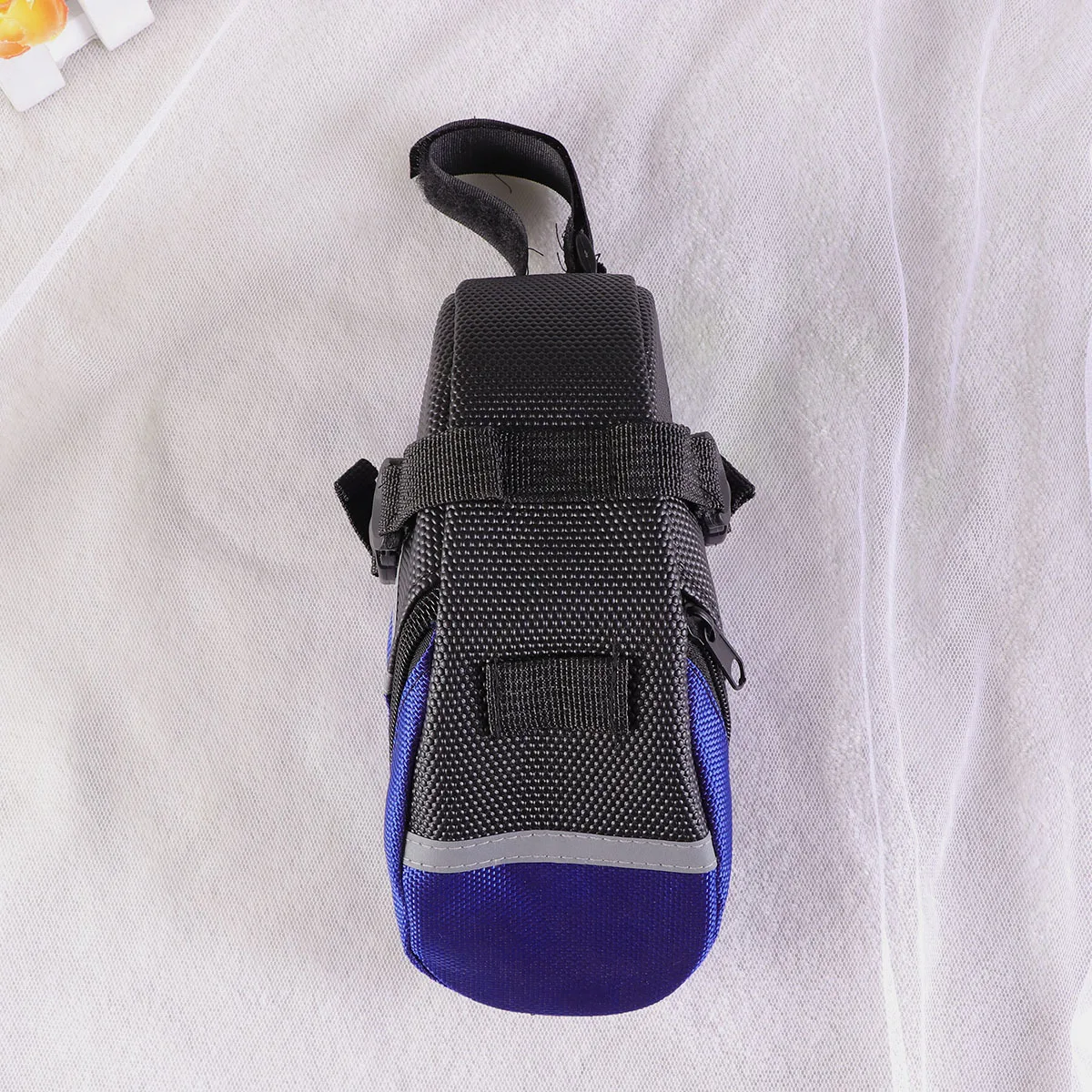 

Stylish Waterproof Saddle Bag Blue Easy Access Zipper Reflective Stripe for Safe Night Cycling Storage Tail Bag