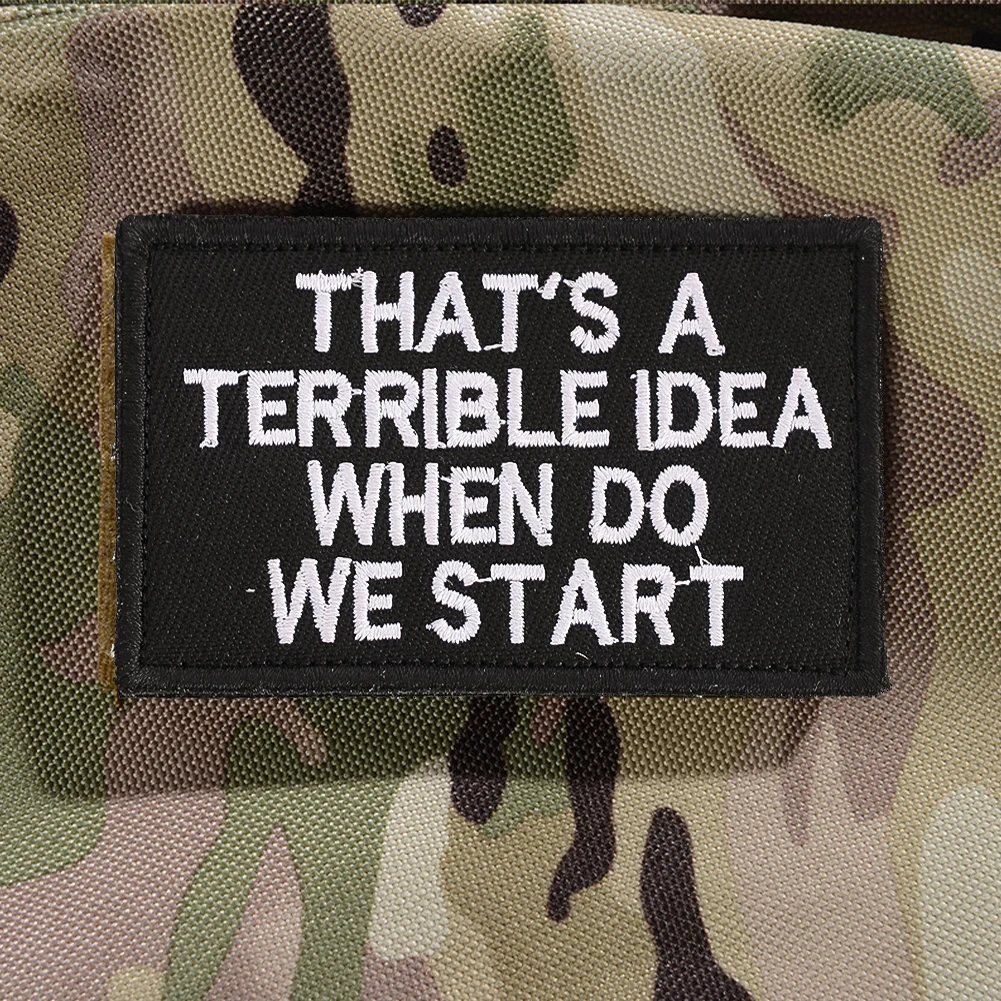 

Personality Embroidered Sentence Words Adhesive Fastener Tape Magic Sticker Tactical Badge DIY Apparel Sewing Supplies Gifts