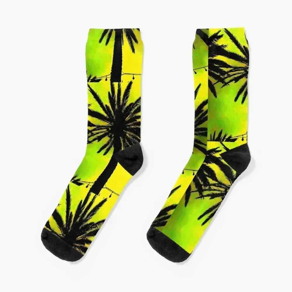 

Dark and Yellow Palm Trees (AKA StarLifter) Socks tennis sheer cycling short Luxury Woman Socks Men's