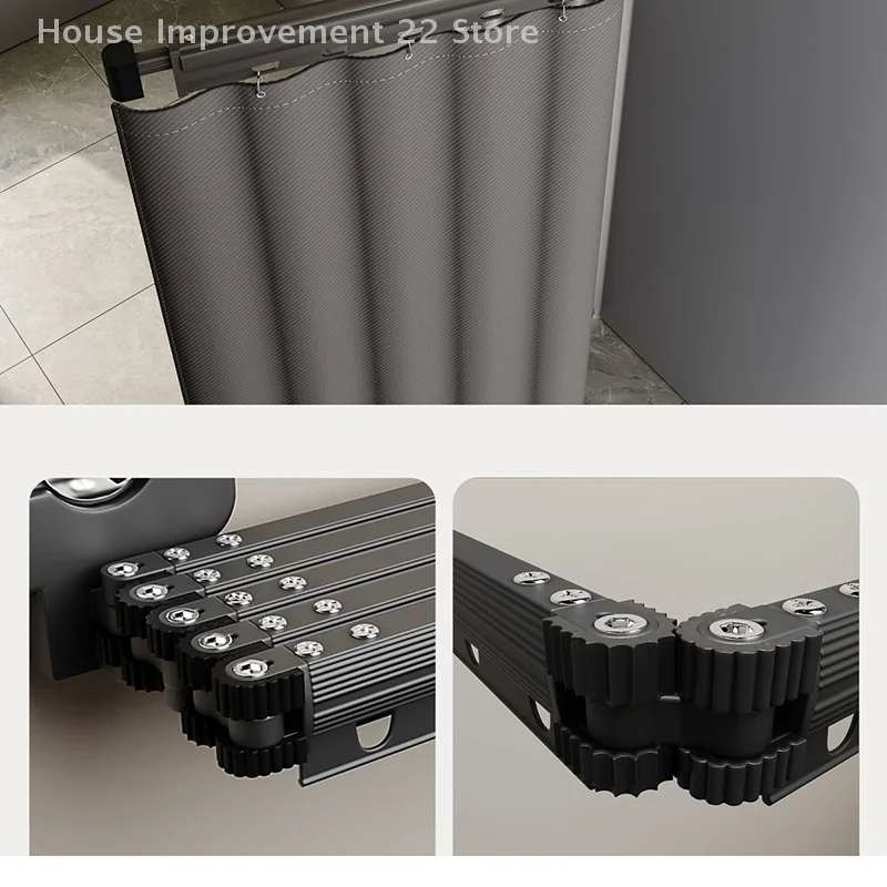 Folding Invisible Bathroom No Punching Toilet Bathing Waterproof Partition Dry And Wet Separation Shower Water Curtain