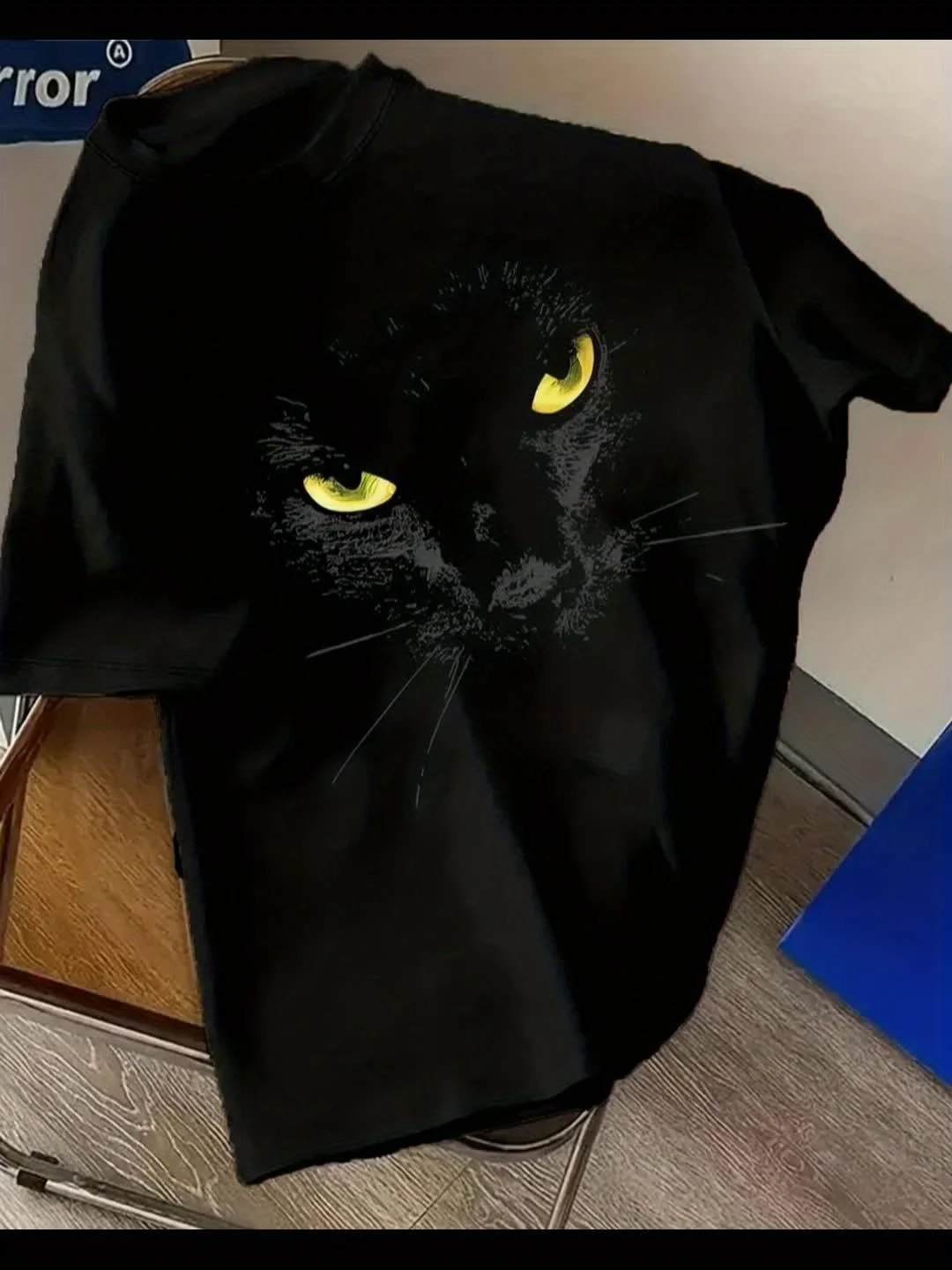 Women's Casual T-shirt with Simple and Black Cat Pattern Short Sleeved Round Neck for Summer Fun Printing Machine Washable