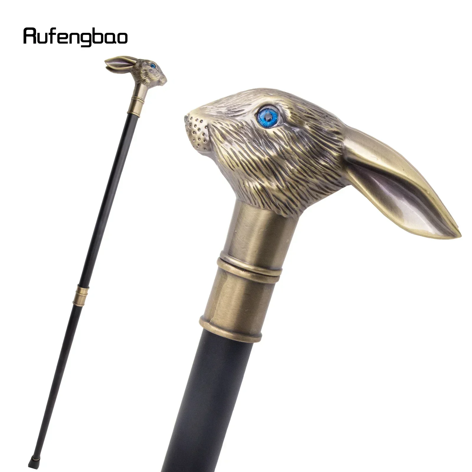 Copper Rabbit Long Ear Gentleman Walking Cane Fashion Walking Stick Gentleman  Performance stage Cane 93cm