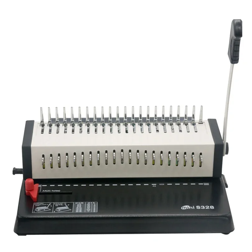 

#15 Sheet Punch Plastic Comb Binding Machine S328 With Movable Pin For Office School Home