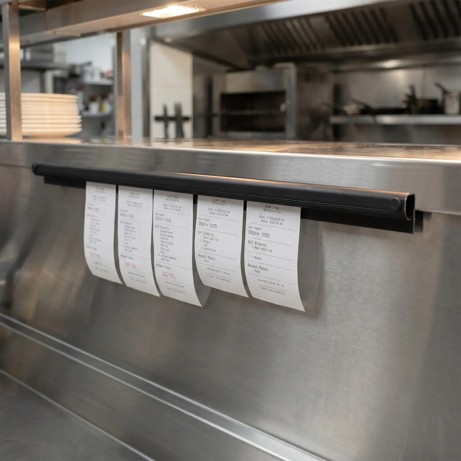 Restaurant Order Holder 19.7 Inch Aluminum Magnesium Slip Rack Kitchen Organizer Wall Mounted Receipt Holder for Cafe Bar Order
