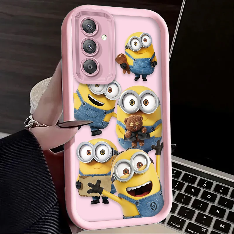 Cartoon Cute M-Minions Case for Samsung Galaxy A55 A35 A25 A15 A05 A05S 5G A24 A13 A23 A12 A22 A32 A52 A52S A71 A72 A51 4G Cover