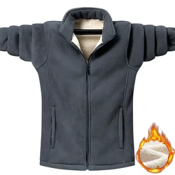 Plus Size 9XL Winter Thicken Polar Fleece Jacket Men Tactical Soft Shell Camping Coat Men Fashion Windproof Warm Fleece Clothing