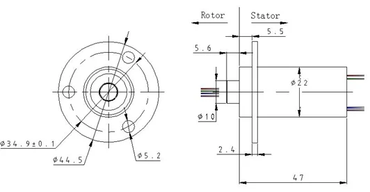 Large Current 2/3 Channels 30A Slip Ring 22mm Rotate Connector Slip Rings Conductive Slip Ring