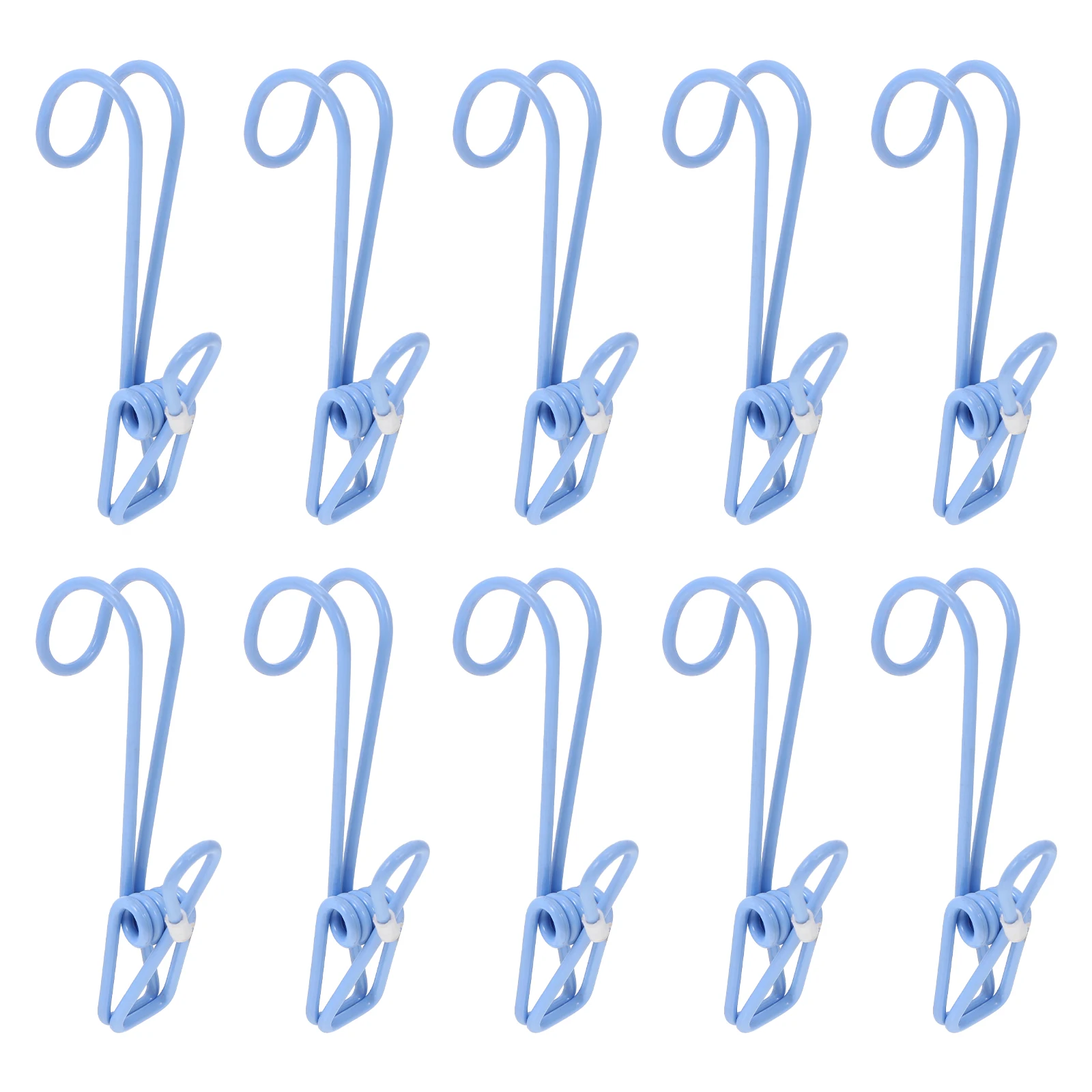 

10 PCS Hook Clothespin with Hanger Pegs for Washing Line Hanging Laundry Hooks Clip Multipurpose Clips Blue Travel