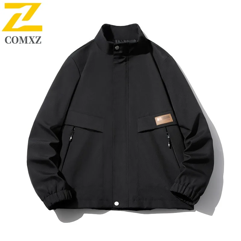 

COMXZ Роскошная мужская куртка с классическим отложным воротником, легкая куртка с воротником для приключений на открытом воздухе, уличная одежда, стильные повседневные осенние куртки