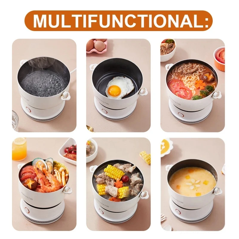 1.2L Foldable Electric Cooking Pot Mini Portable Electric Cooker Multicooker Travel Electric Skillet Split Type Hotpot 220V