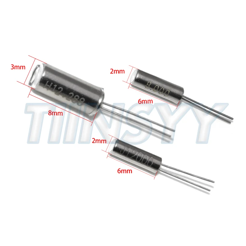 10pcs 2*6MM 3*8MM Oscillator Quartz Crystal Cylinder 32.768KHz 8MHz 12MHz 16MHz 24MHz Frequency Resonator 2x6 3x8